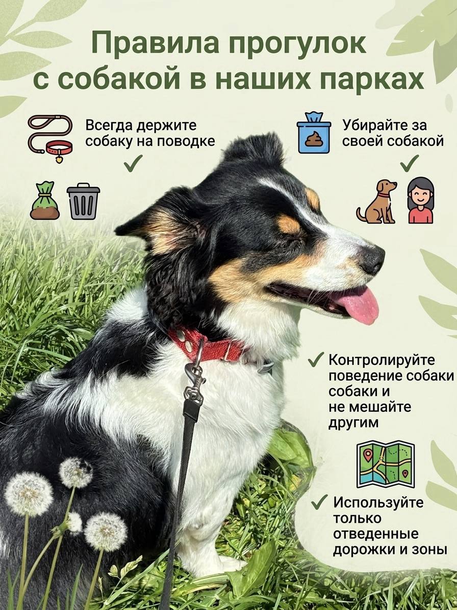 Правила прогулок с собакой в наших парках