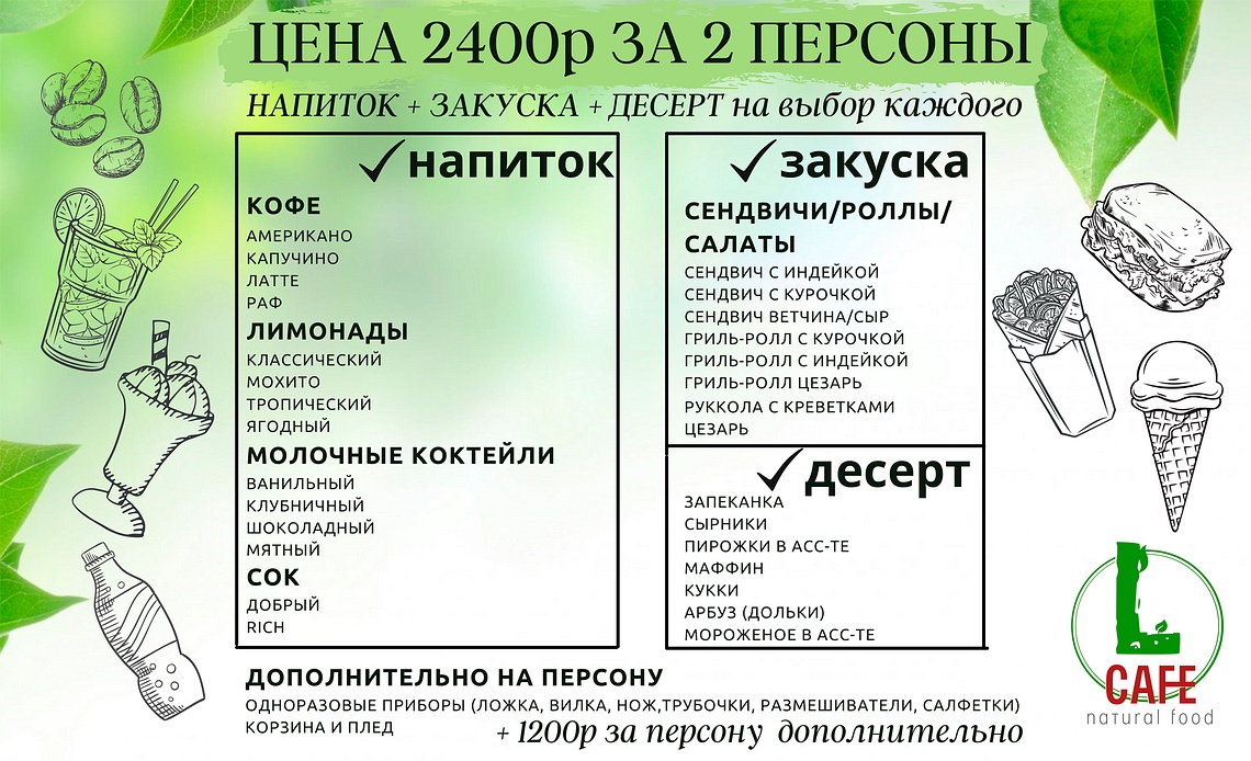 Европейский пикник (часть 2), Меню